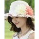 Female chic straw sun hat, patchwork