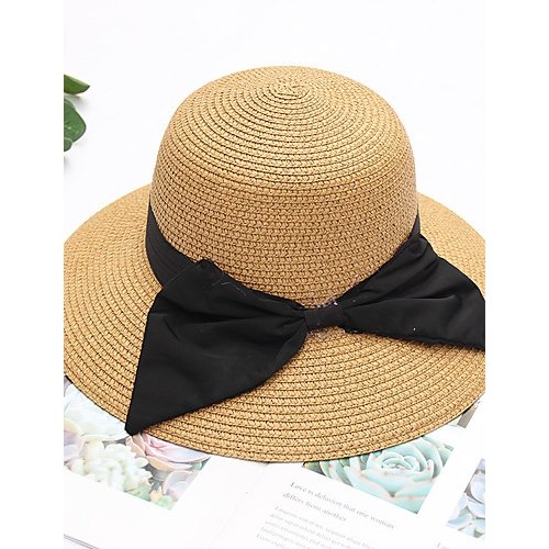 Women basic cute straw lace straw hat, floral