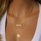 Women simply double layered necklace fashion cute necklace jewelry