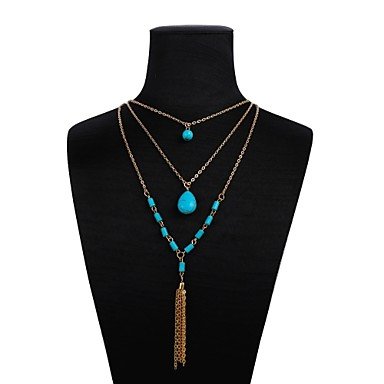 Layered resin long necklace female romantic fashion jewelry necklace