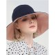 Women basic cute cotton sun hat, color block