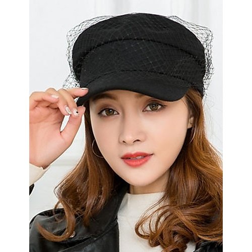 Women Active Foundation Polyester Knitwear Baseball Cap Sun Hat, Solid Color