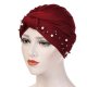 Women basic polyester bonnet, solid color