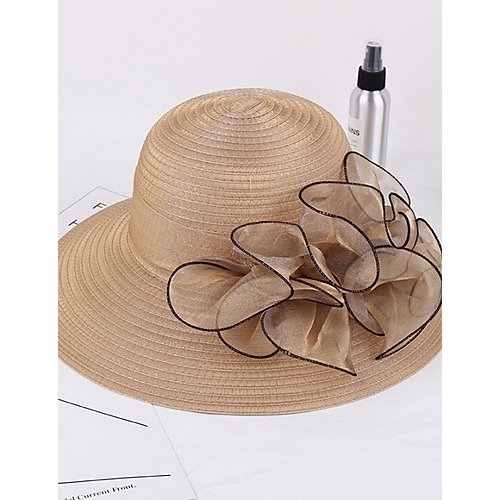 Female vintage straw hat, solid color