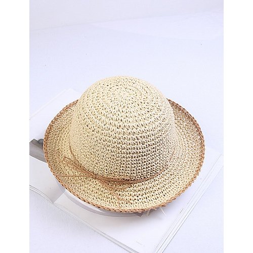 Female basic straw hat, solid color