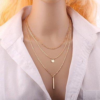 Women layered collar necklaces, multi silver, alloy necklace jewelry, leisure