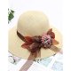 Women basic cute polyester straw hat sun hat, solid color