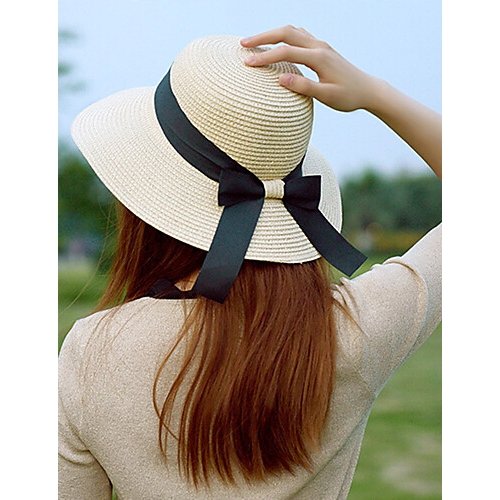 Female active basic cute straw hat sun hat, solid color