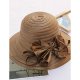 Women basic cute polyester nylon mesh soft hat sun hat, solid color striped flower