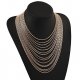 Women stratified layered necklaces, diamond, exaggerated steel, silver necklace jewelry, go out